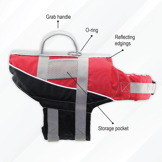 Comfy Pet Buoyancy Aid PFD, M, 10-20kg, Red Capital Survival Limited