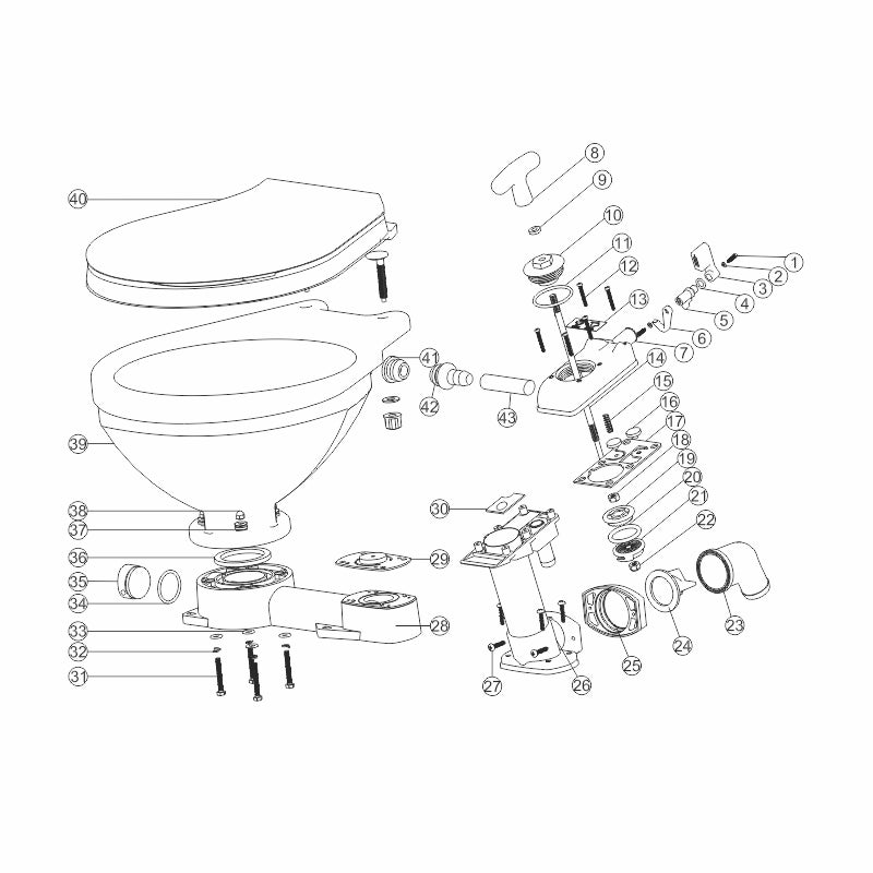 Kit E, Base to Bowl Mounting Kit for manual toilet LT-0 & LT-1 Capital Survival Limited