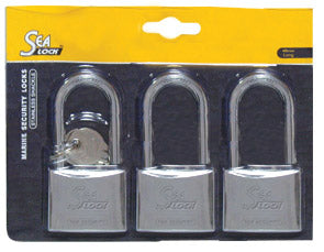 Set of 3 Padlocks w/ long shackle, SeaLock, 30mm, w/ joint key Capital Survival Limited