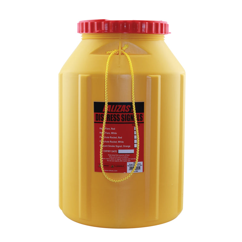 LALIZAS Storage Bottle for Distress Signals/Pyrotechnics 12L,Yellow Capital Survival Limited