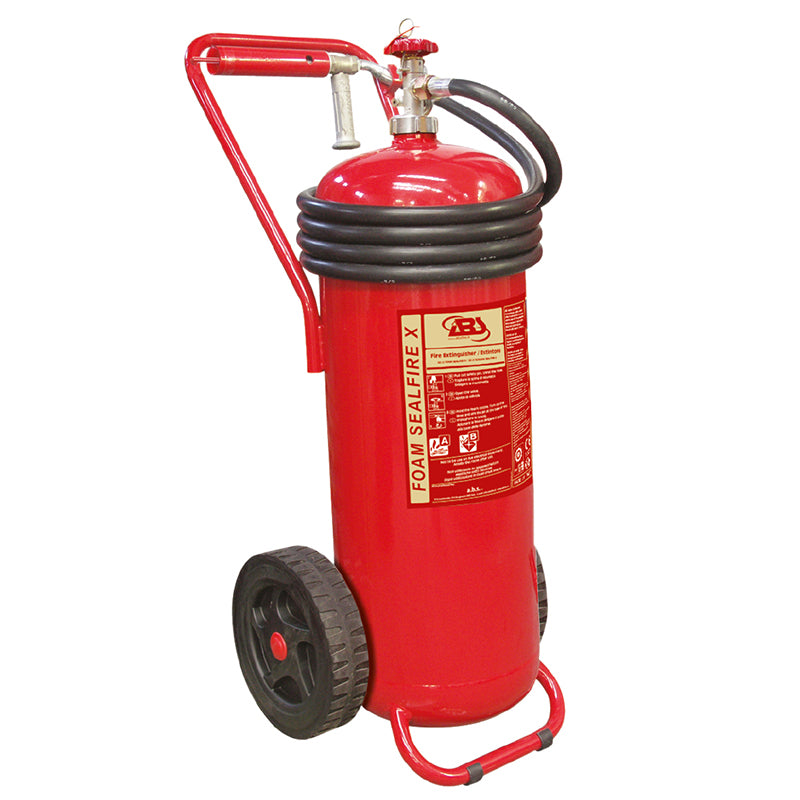 Fire Extinguisher Wheeled,AFFF Foam, 50lt,Stored Pressure,w/Hose,Horn&Nozzle,SOLAS/MED (EN,FR,ES,PT) Capital Survival Limited