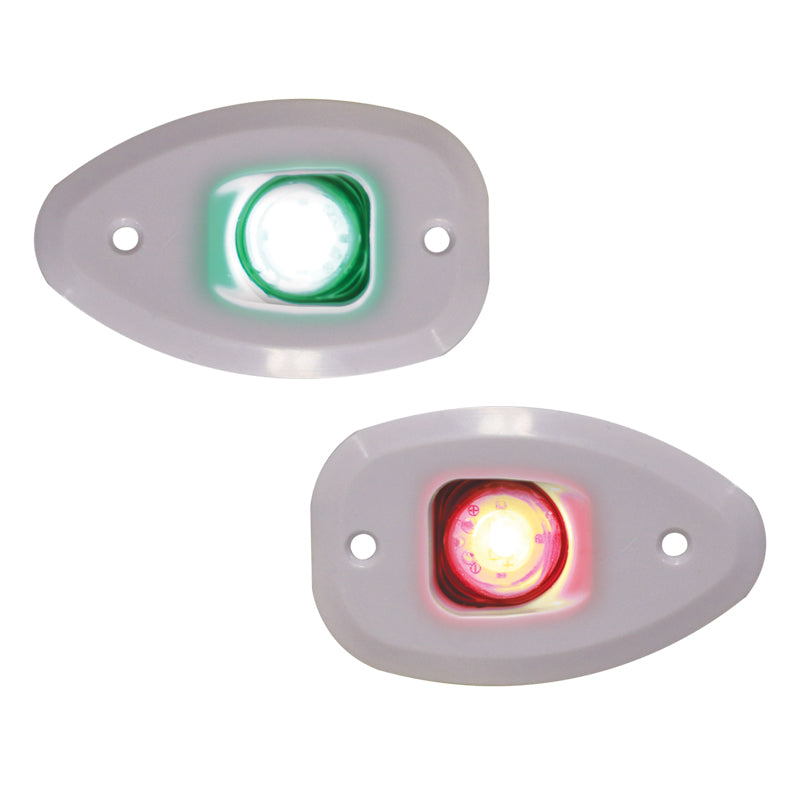 MICRO LED 12 Starboard&Port Lights 112,5°,Side&Flush mount.,Set,White Hous.,w/holes Capital Survival Limited