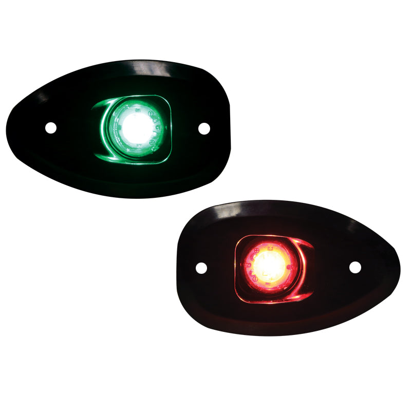 MICRO LED 12 Starboard&Port Lights 112,5°,Side&Flush mount.,Set,Black Hous.,w/holes Capital Survival Limited