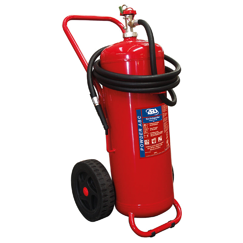 LALIZAS Wheeled Dry Powder Fire Extinguisher – Stored Pressure, SOLAS/MED 50 kg (110 lb) Capital Survival Limited