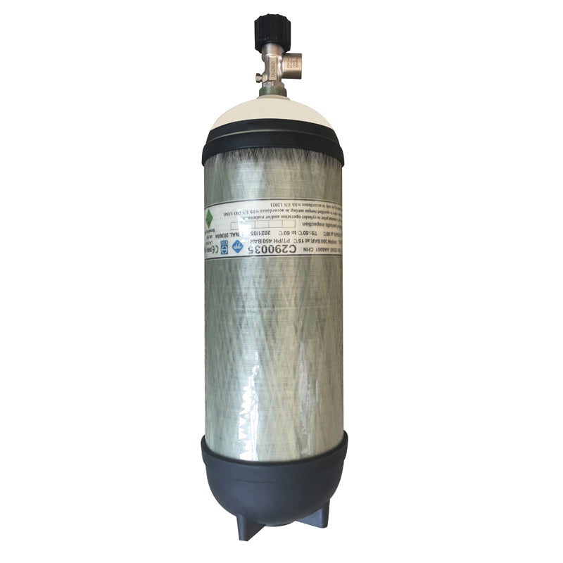 Spare compressed air cylinder ,9lt+ Valve 300bar assembled, with air Capital Survival Limited