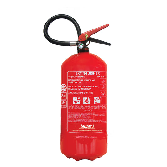 LALIZAS Fire Extinguisher Dry Powder, 9kg, Stored Pressure w/wall bracket, MED (EN,ES,HR) Capital Survival Limited