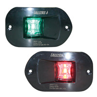 FOS LED 12 Starboard & Port Lights 112,5°, Side & Flush mounted, Set, with black housing Capital Survival Limited