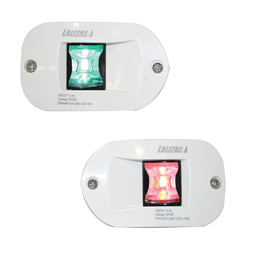 FOS LED 12 Starboard & Port Lights 112,5°, Side & Flush mounted, Set, with white housing Capital Survival Limited