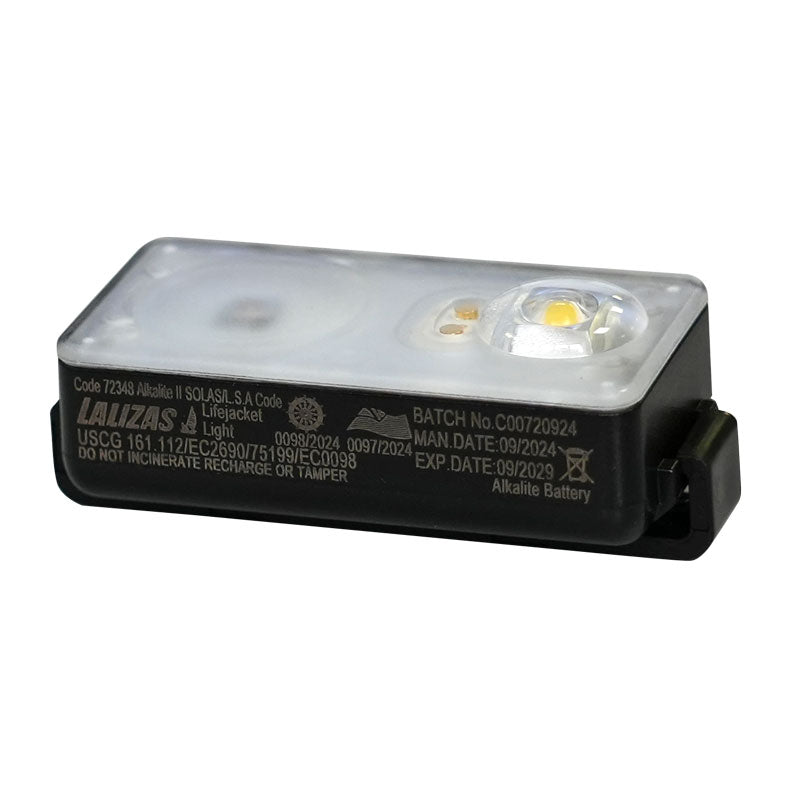 LALIZAS Lifejacket LED flashing light "Alkalite II" ON-OFF water activated, SOLAS/MED/USCG-MER Capital Survival Limited