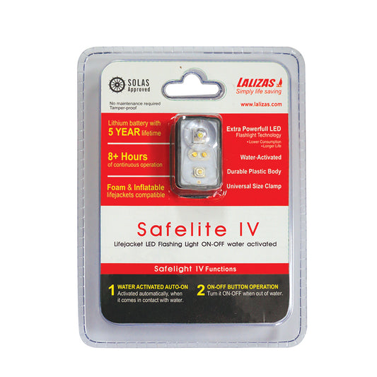 LALIZAS Lifejacket LED flashing light "Safelite IV" ON-OFF water activated, SOLAS/MED/USCG (BLI Capital Survival Limited