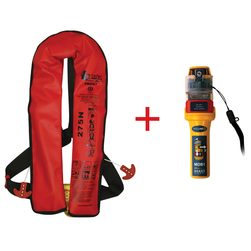 LALIZAS Marine Infl.Lifejacket Lamda, Auto, 275N, SOLAS/MED, Adult, w/Ocean Signal MOB1, Set Capital Survival Limited
