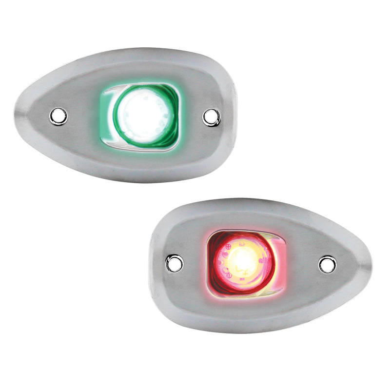 MICRO LED 12 Starboard&Port Lights 112,5°,Side & Flush mount.,Set,Chrome Hous.,w/holes Capital Survival Limited