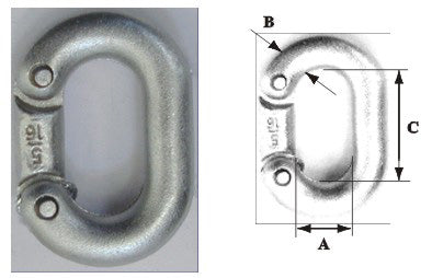 Chain Connector, Galvanized, Diam. 3/8 '' (10mm) Capital Survival Limited